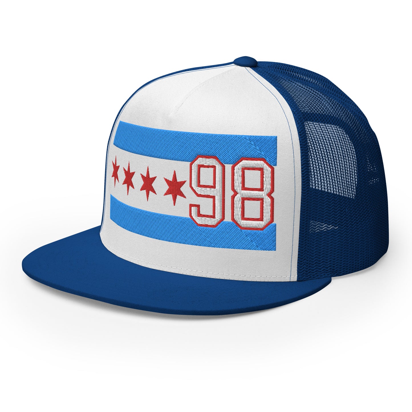Chicago Hockey Customizable Chicago Flag Trucker Cap by Alpha Hockey Club