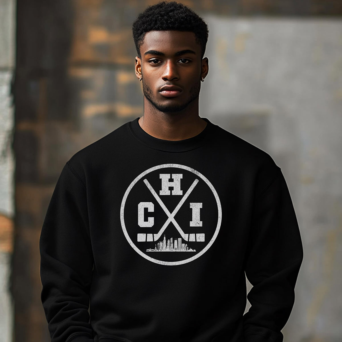 Chicago Hockey Heavy Weight Long Sleeve T-Shirt by Alpha Hockey Club