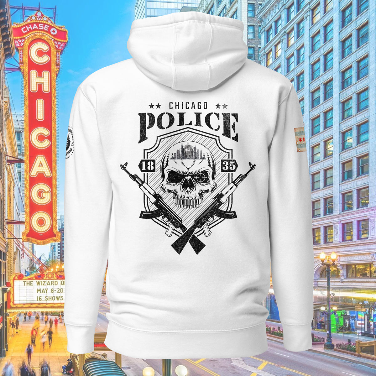“Sniper Skull” Chicago Police Hoodie by Alpha Wear