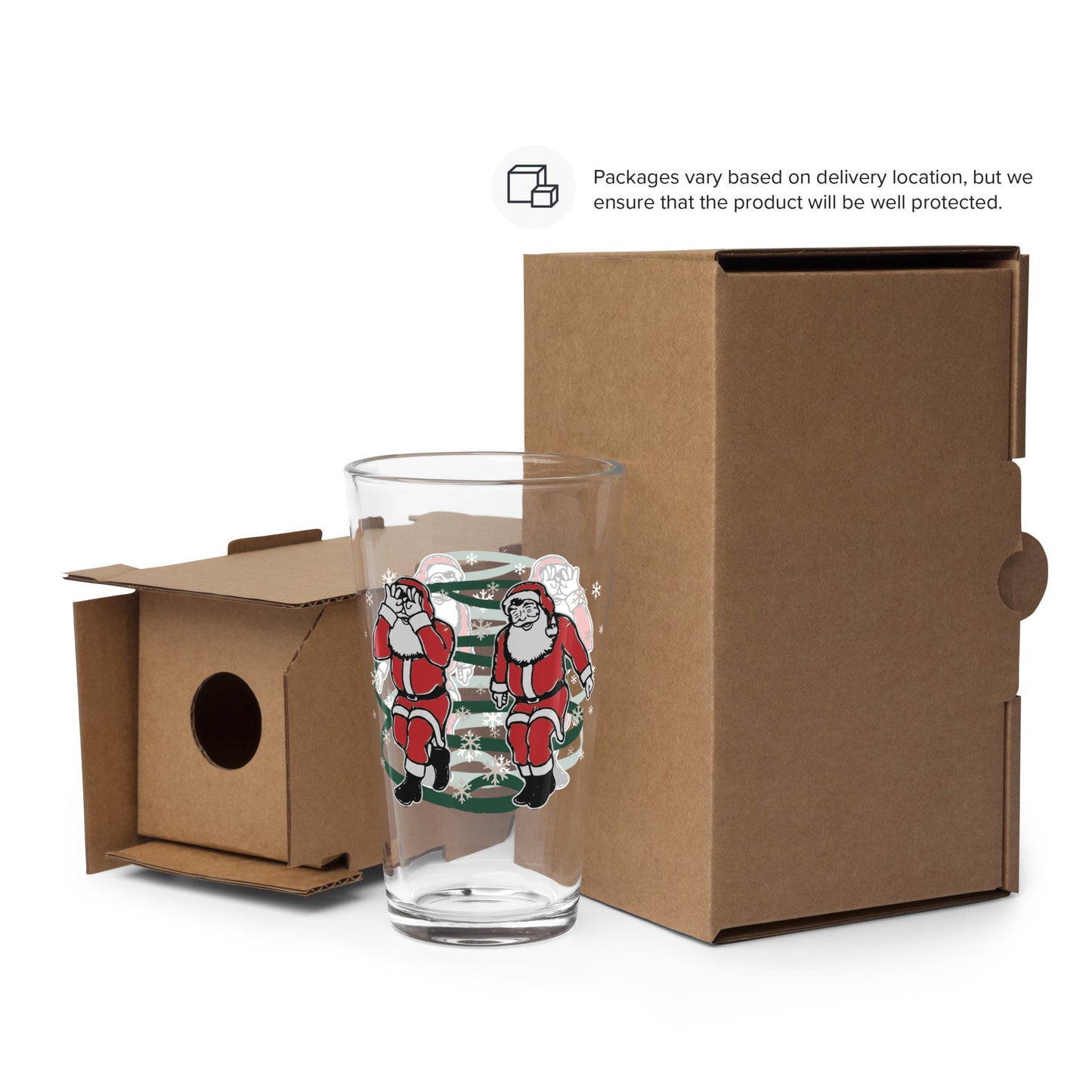 “Griddy Santa” Beer Mug Pint Glass Christmas Holiday