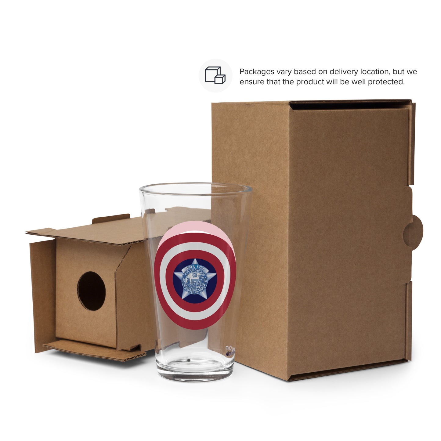 4 Pack - Chicago Police Department Captain America Pint Glass