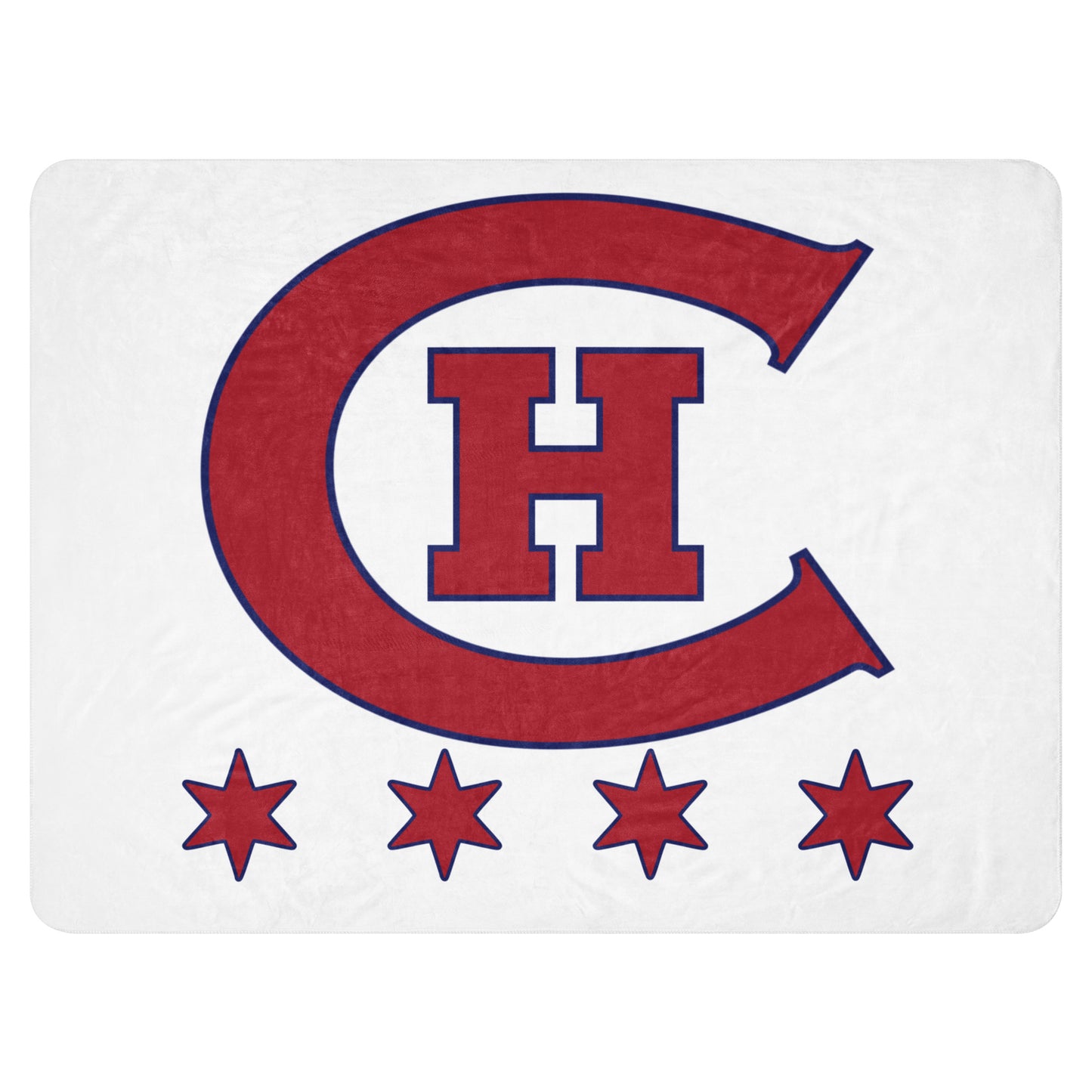 Chicago Hockey Club Old Time Hockey Sherpa Blanket by Alpha Hockey Club