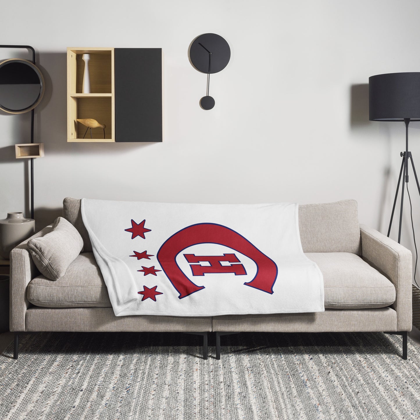 Chicago Hockey Club Old Time Hockey Throw Blanket by Alpha Hockey Club