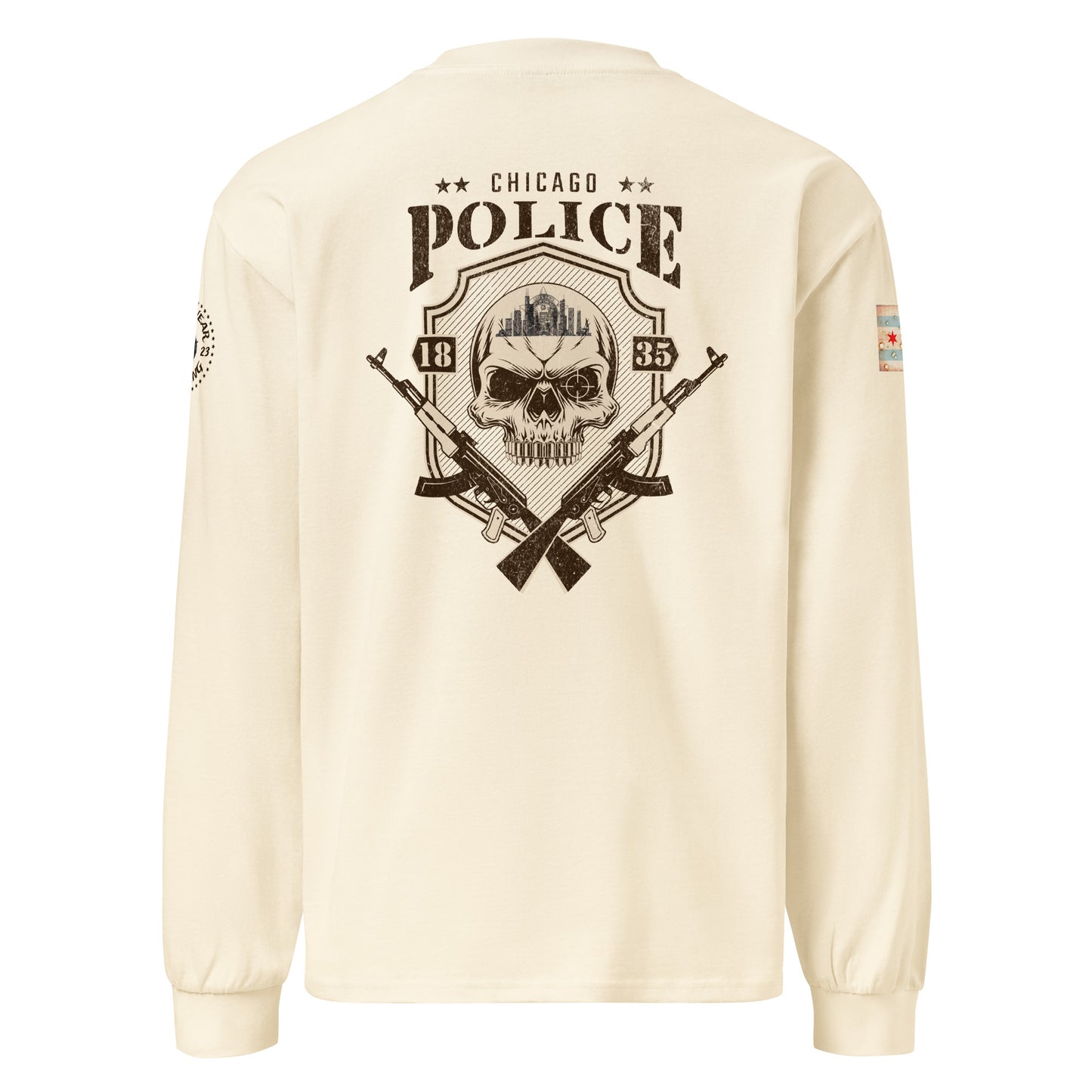 “Sniper Skull” Chicago Police Heavy Weight Long Sleeve T-Shirt by Alpha Wear