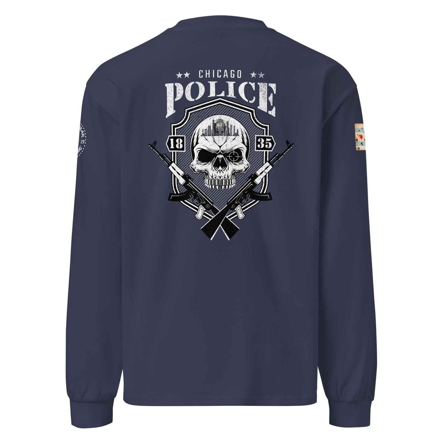 “Sniper Skull” Chicago Police Heavy Weight Long Sleeve T-Shirt by Alpha Wear