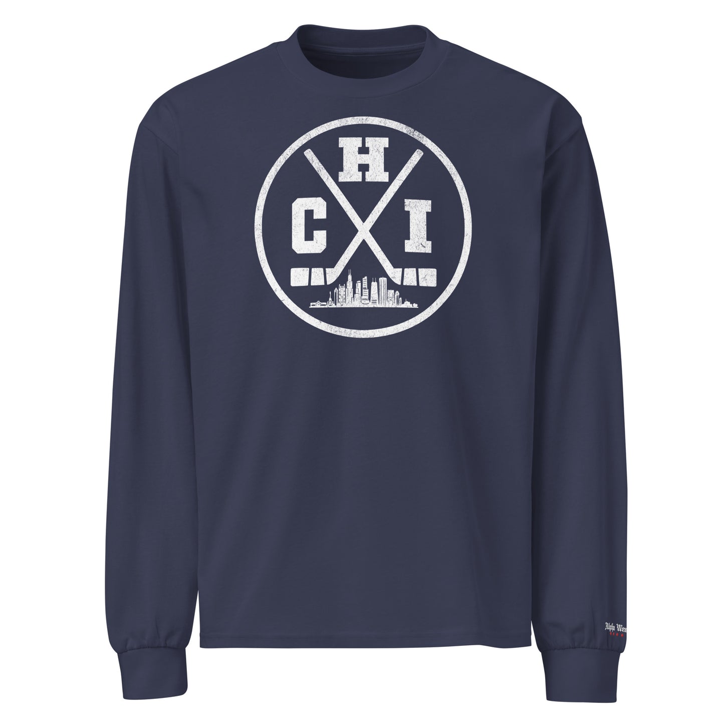 Chicago Hockey Heavy Weight Long Sleeve T-Shirt by Alpha Hockey Club