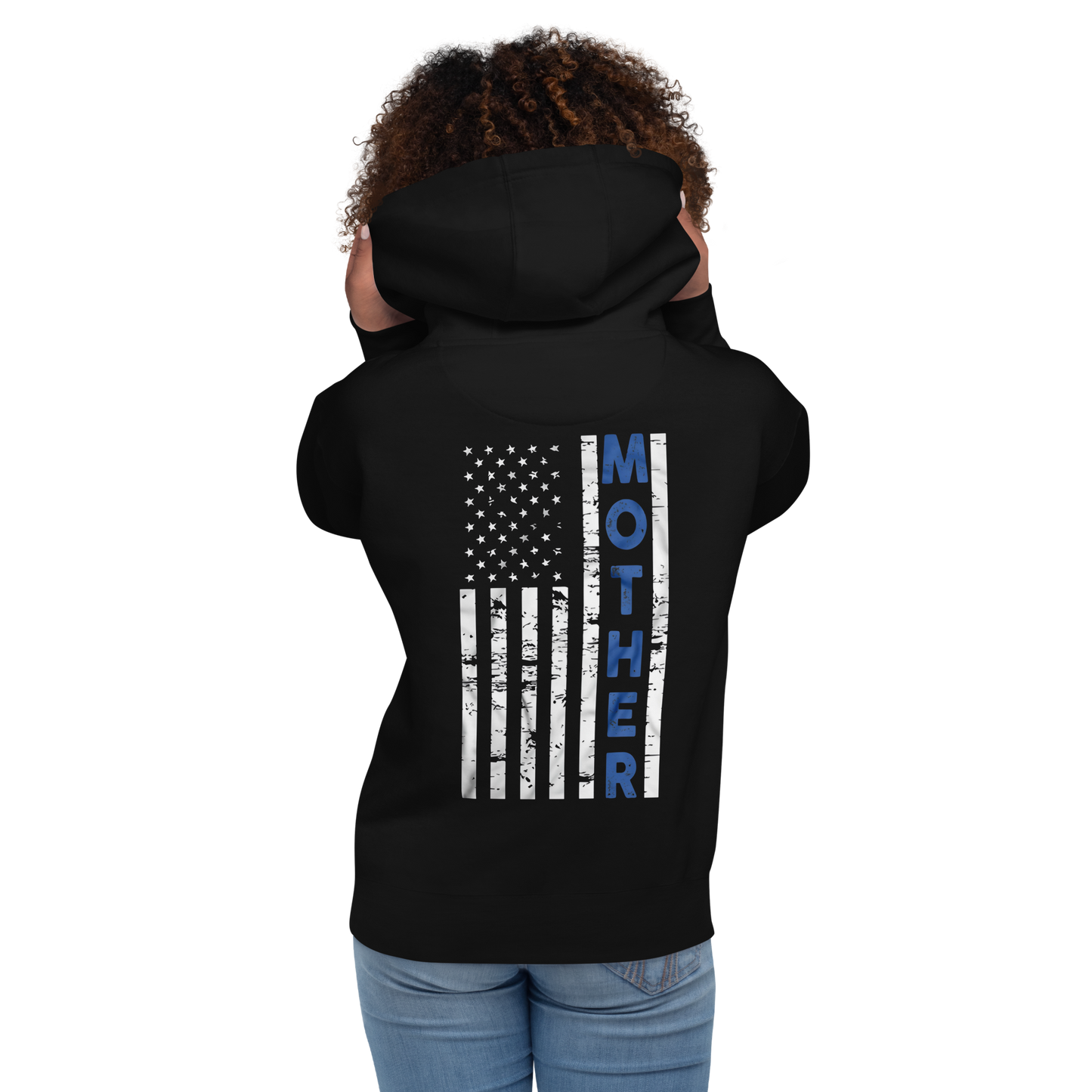 Mother Blue Line Flag Law Enforcement Hoodie for Mother's Day - Support Police Moms