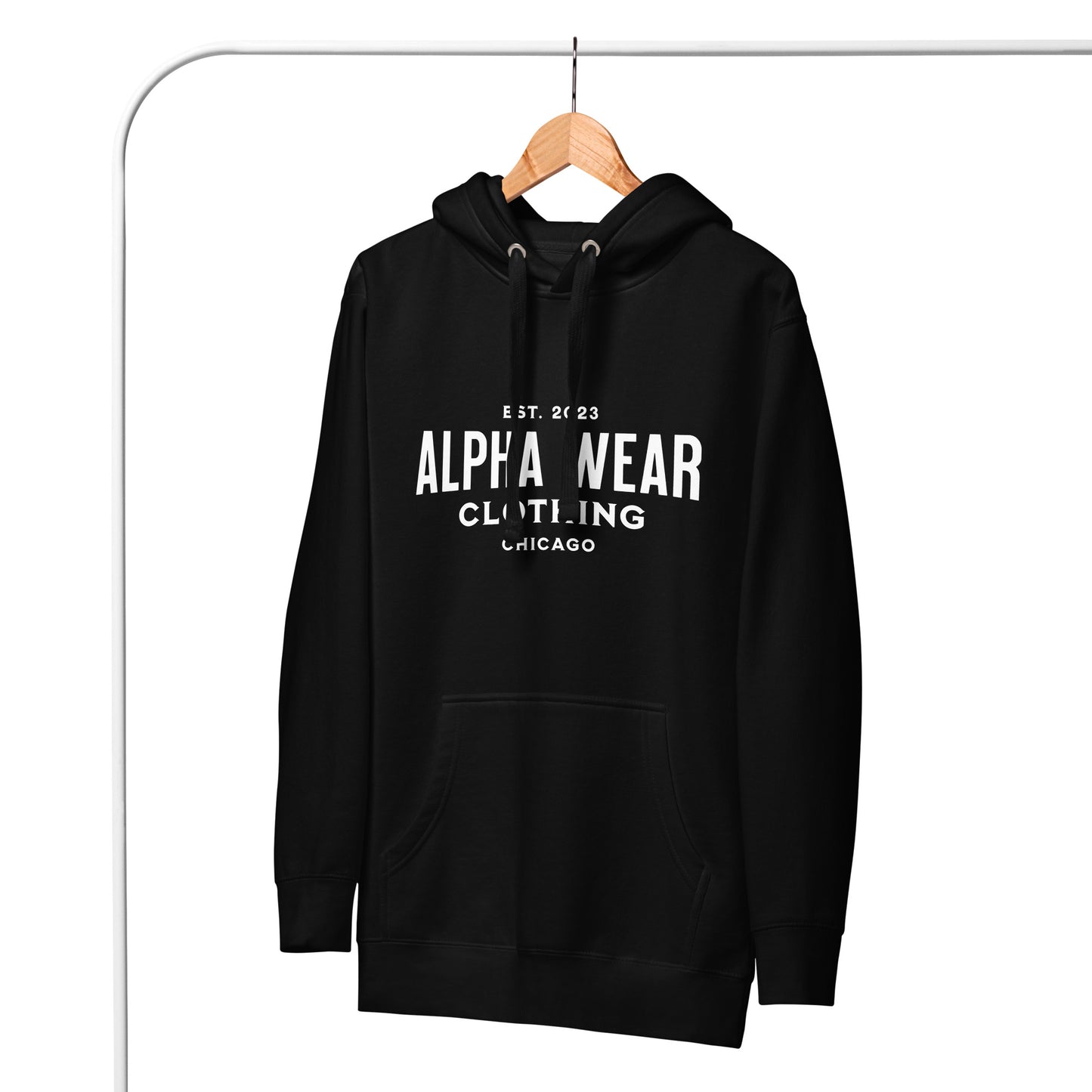 Alpha Wear Clothing Classic Logo Hoodie - Premium Quality Comfort Fit Hooded Sweatshirt for Everyday Wear
