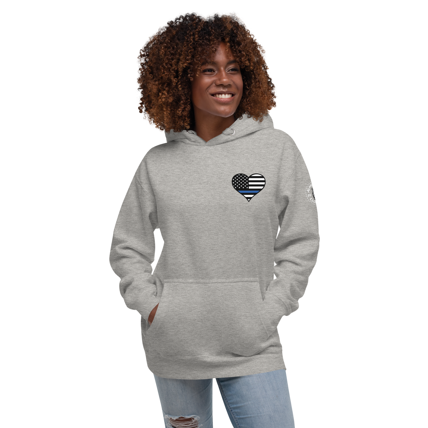 Mother Blue Line Flag Law Enforcement Hoodie for Mother's Day - Support Police Moms