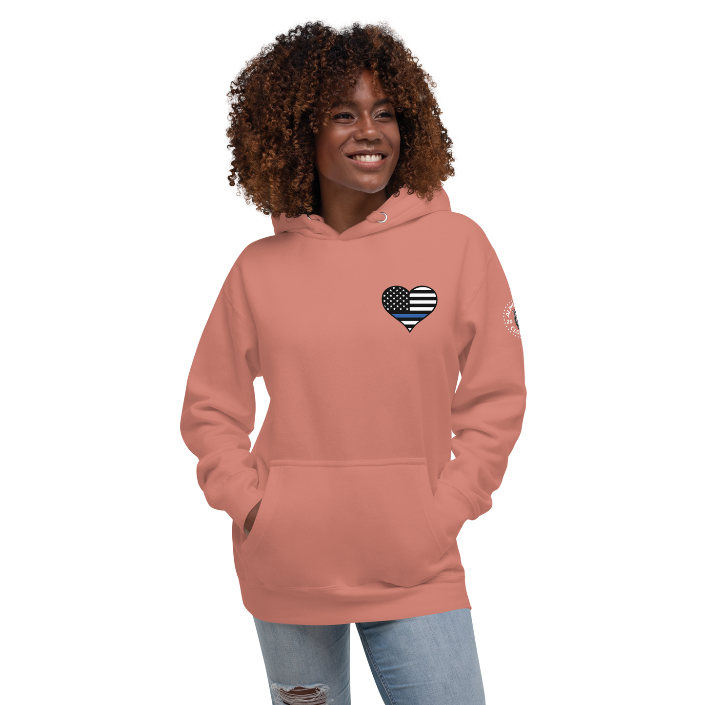 Mother Blue Line Flag Law Enforcement Hoodie for Mother's Day - Support Police Moms