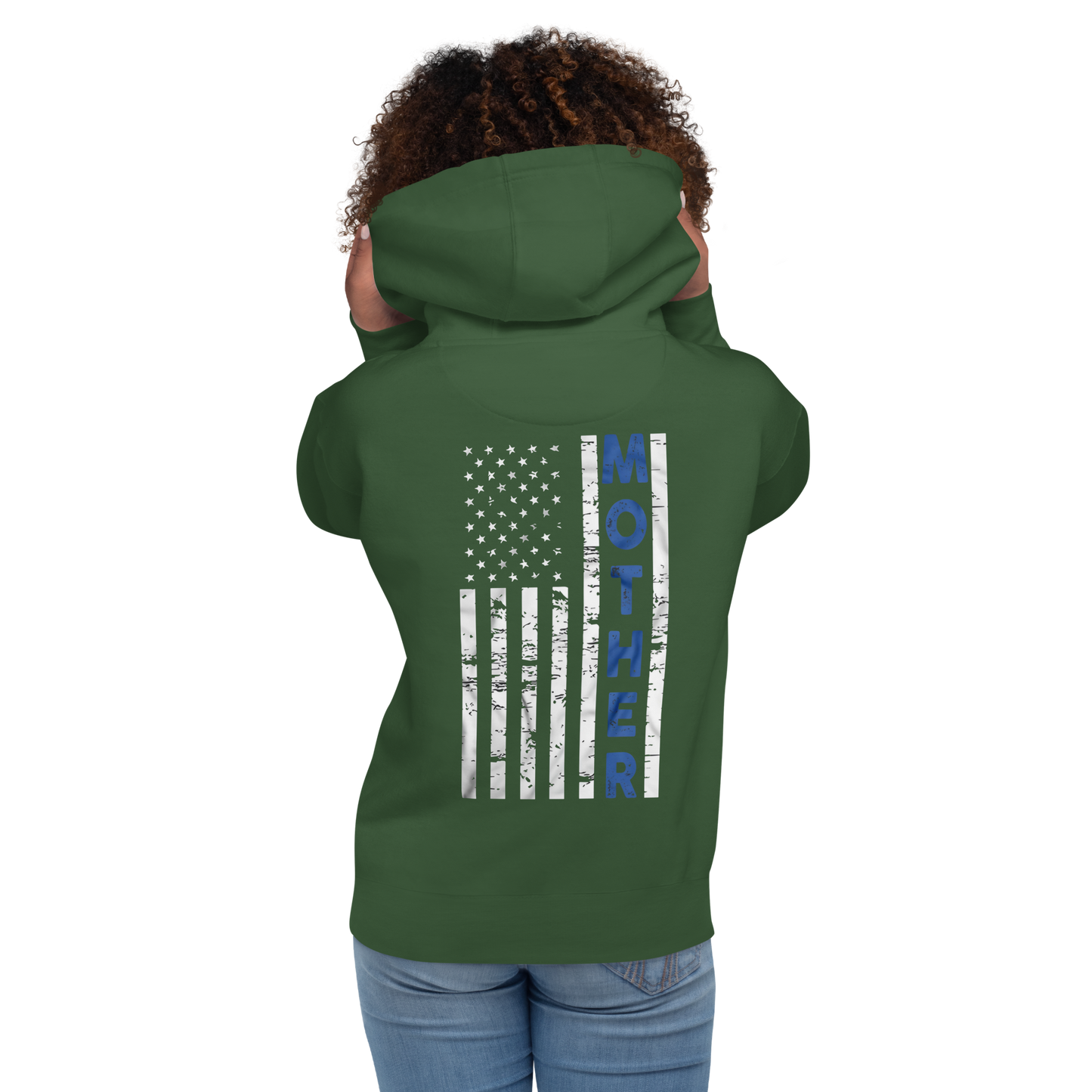 Mother Blue Line Flag Law Enforcement Hoodie for Mother's Day - Support Police Moms