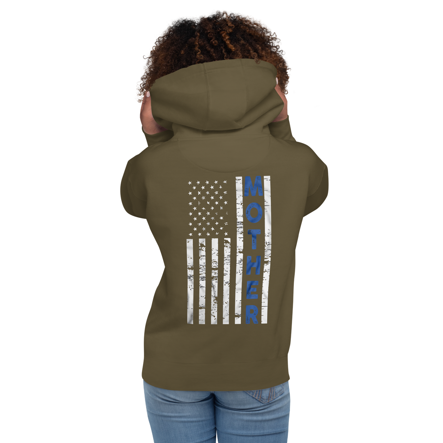 Mother Blue Line Flag Law Enforcement Hoodie for Mother's Day - Support Police Moms
