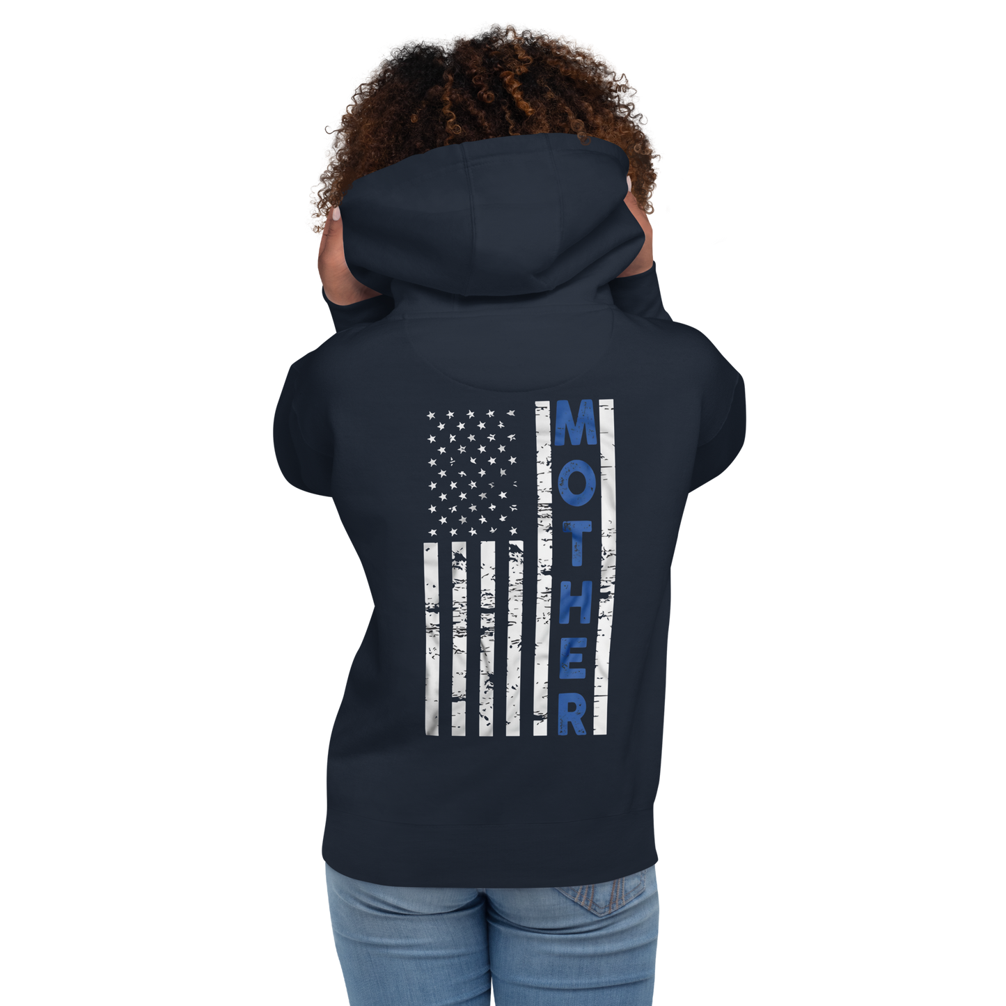 Mother Blue Line Flag Law Enforcement Hoodie for Mother's Day - Support Police Moms