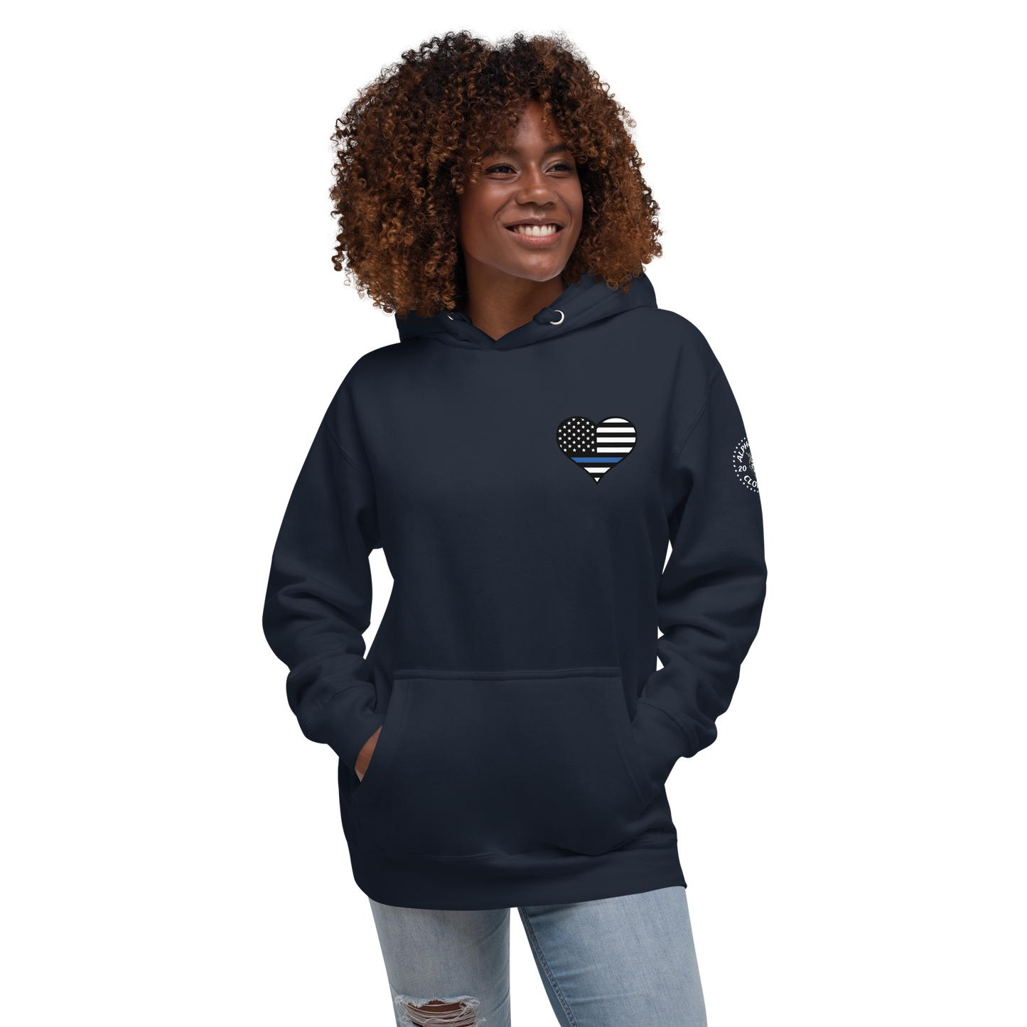 Mother Blue Line Flag Law Enforcement Hoodie for Mother's Day - Support Police Moms