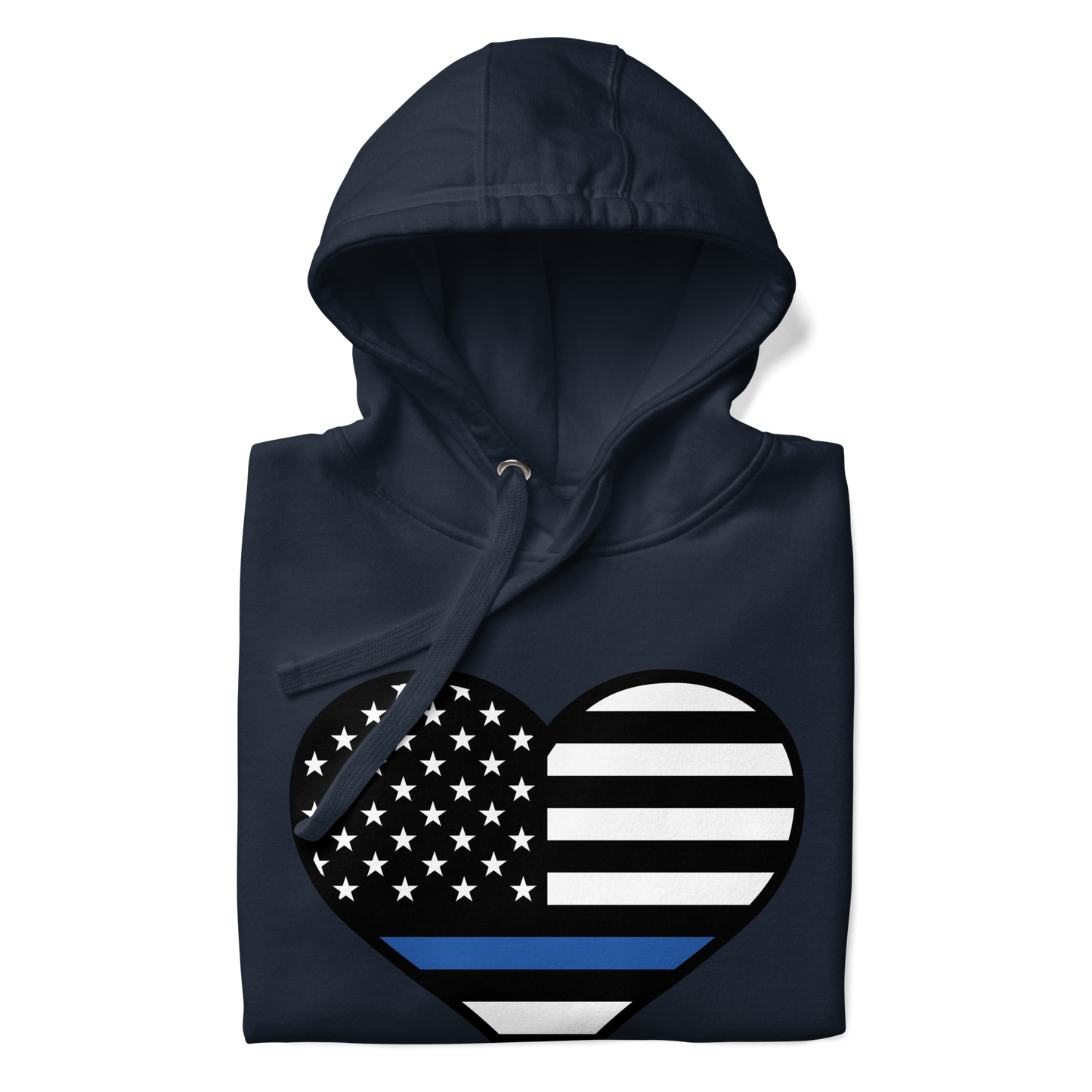 Heart-Shaped Law Enforcement Blue Line Hoodie for Mother's Day - Support Police Moms