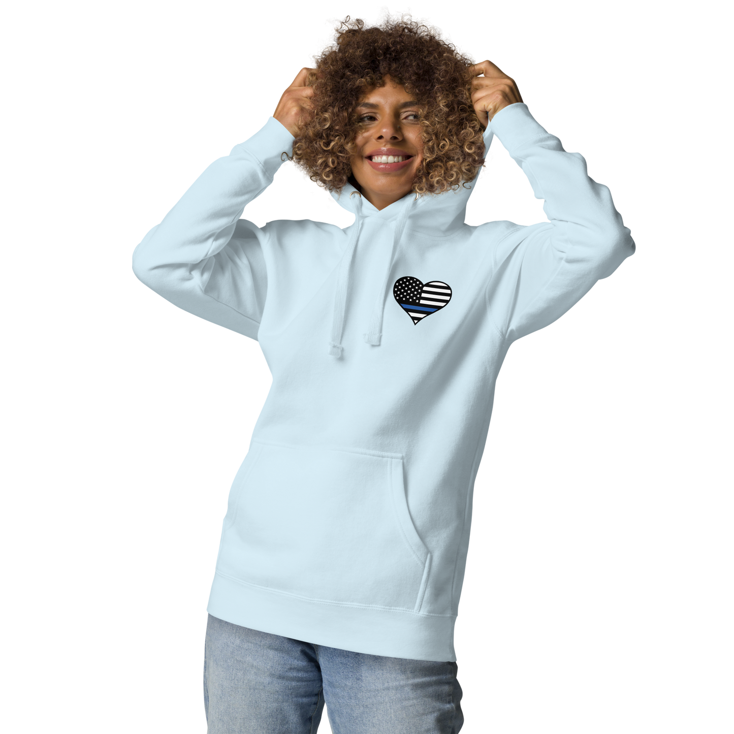 Mother Blue Line Flag Law Enforcement Hoodie for Mother's Day - Support Police Moms