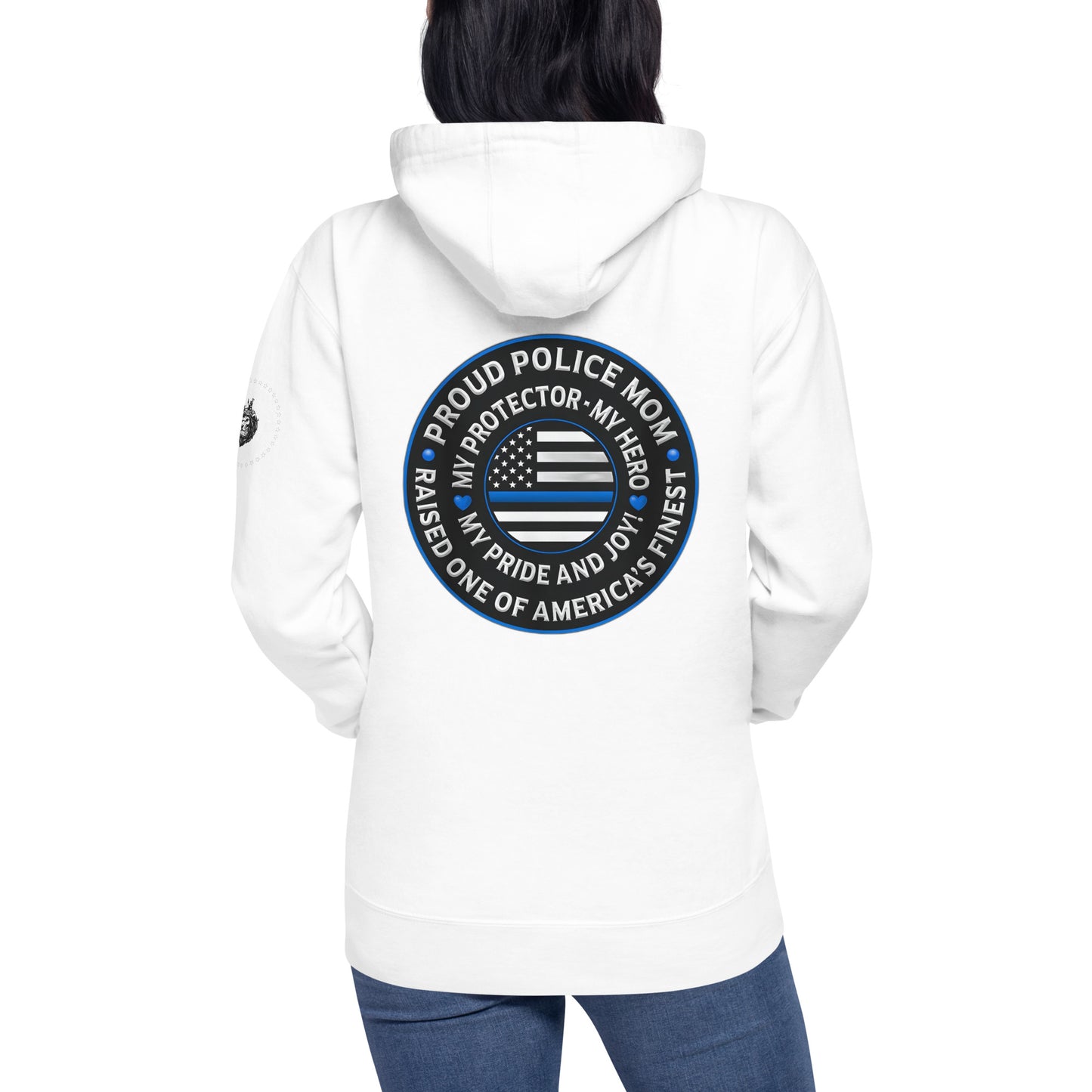 Proud Police Mom - Mother's Day Hoodie (Back Logo)