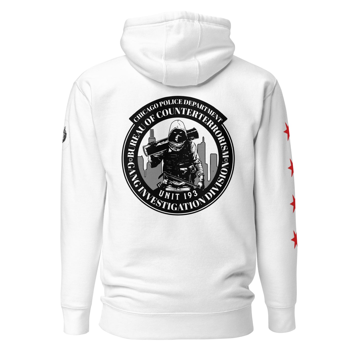 Unit 193 - Chicago Police Department - CPD BCT GID Hoodie Hoody Sweatshirt (Back Image)