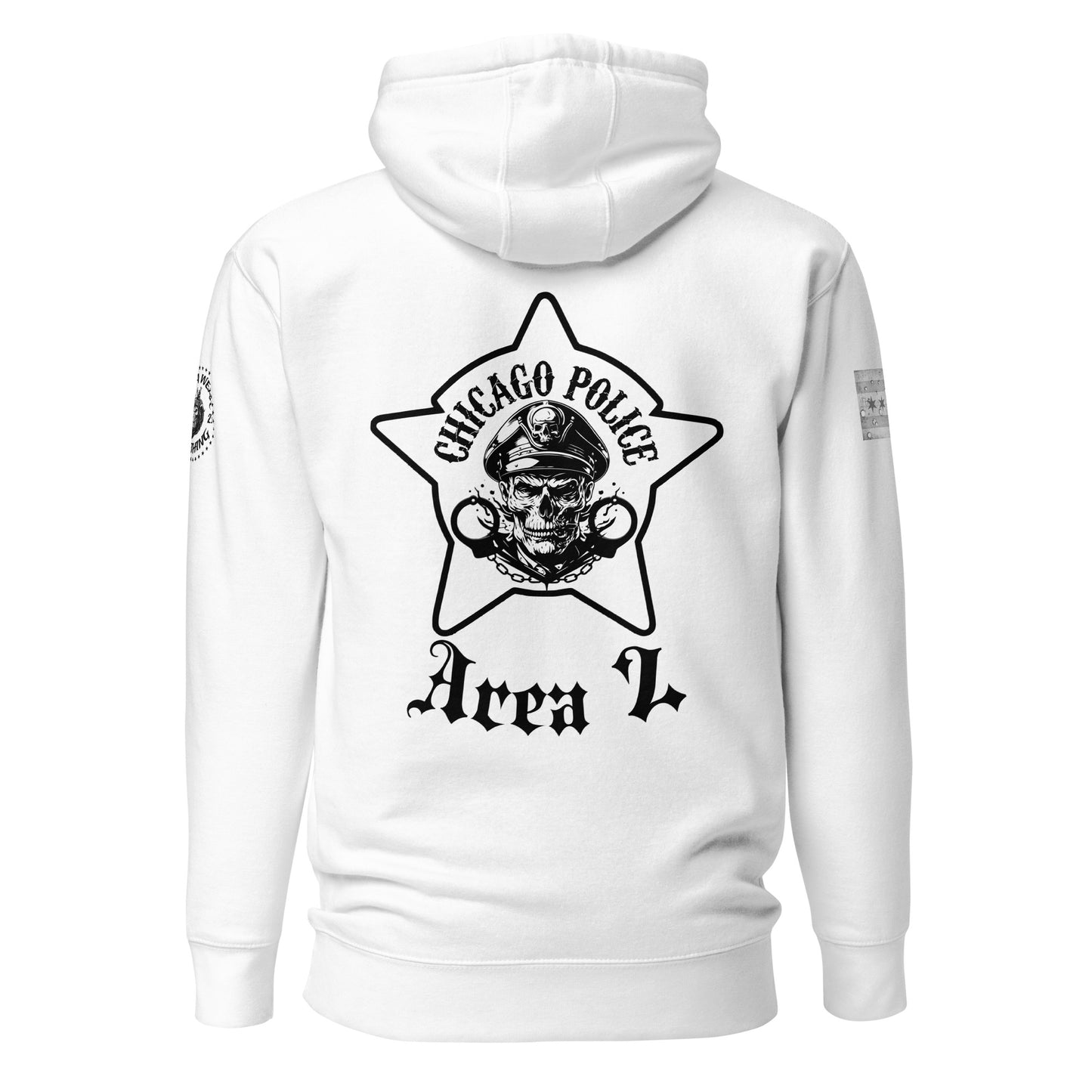 Area 2 - Chicago Police Detective Division Area 2 Biker Inspired Hoodie By Alpha Wear