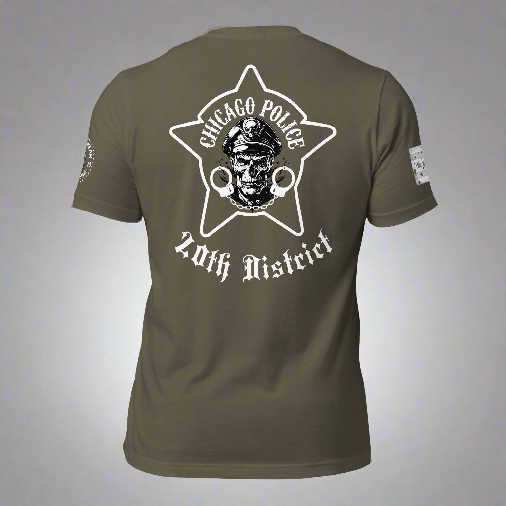 District 020 - Chicago Police Lincoln District - CPD Biker Inspired T-Shirt