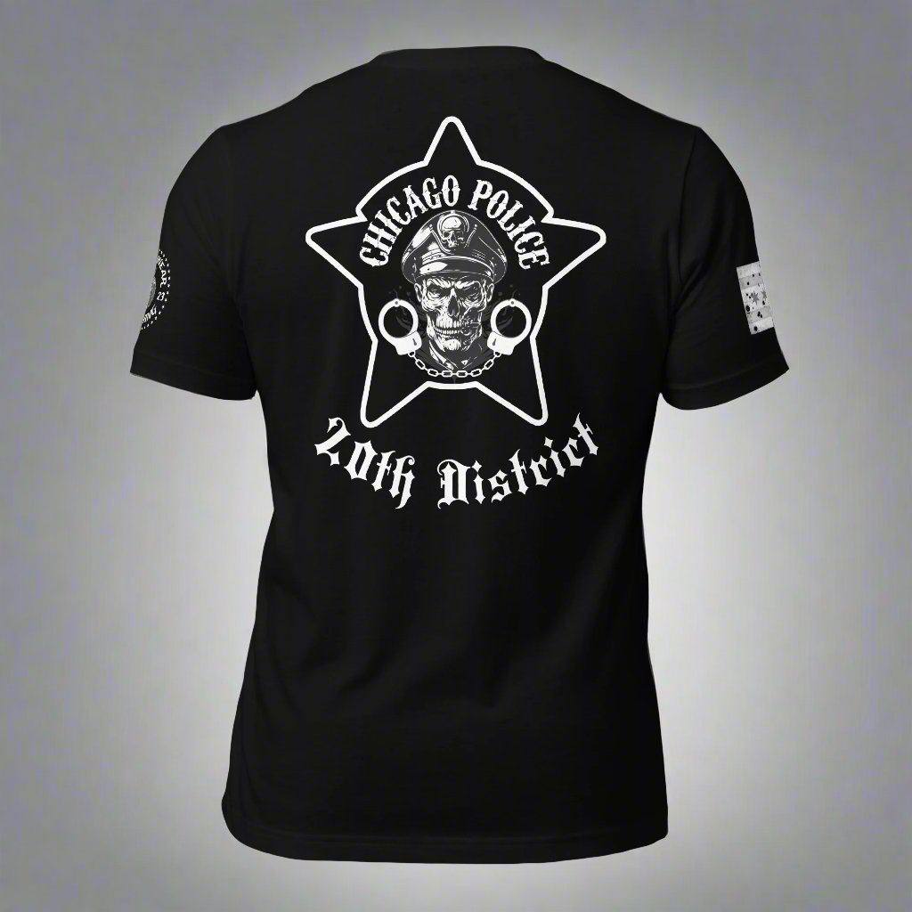 District 020 - Chicago Police Lincoln District - CPD Biker Inspired T-Shirt