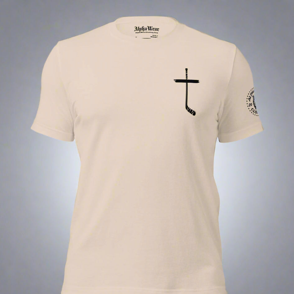 "Hockey Jesus Cross” T-Shirt by Alpha Wear