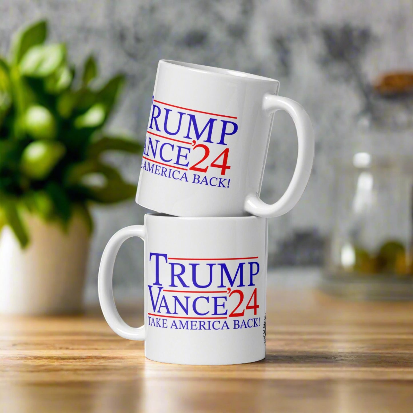 Trump Vance 2024 Take America Back White Glossy Coffee Mug