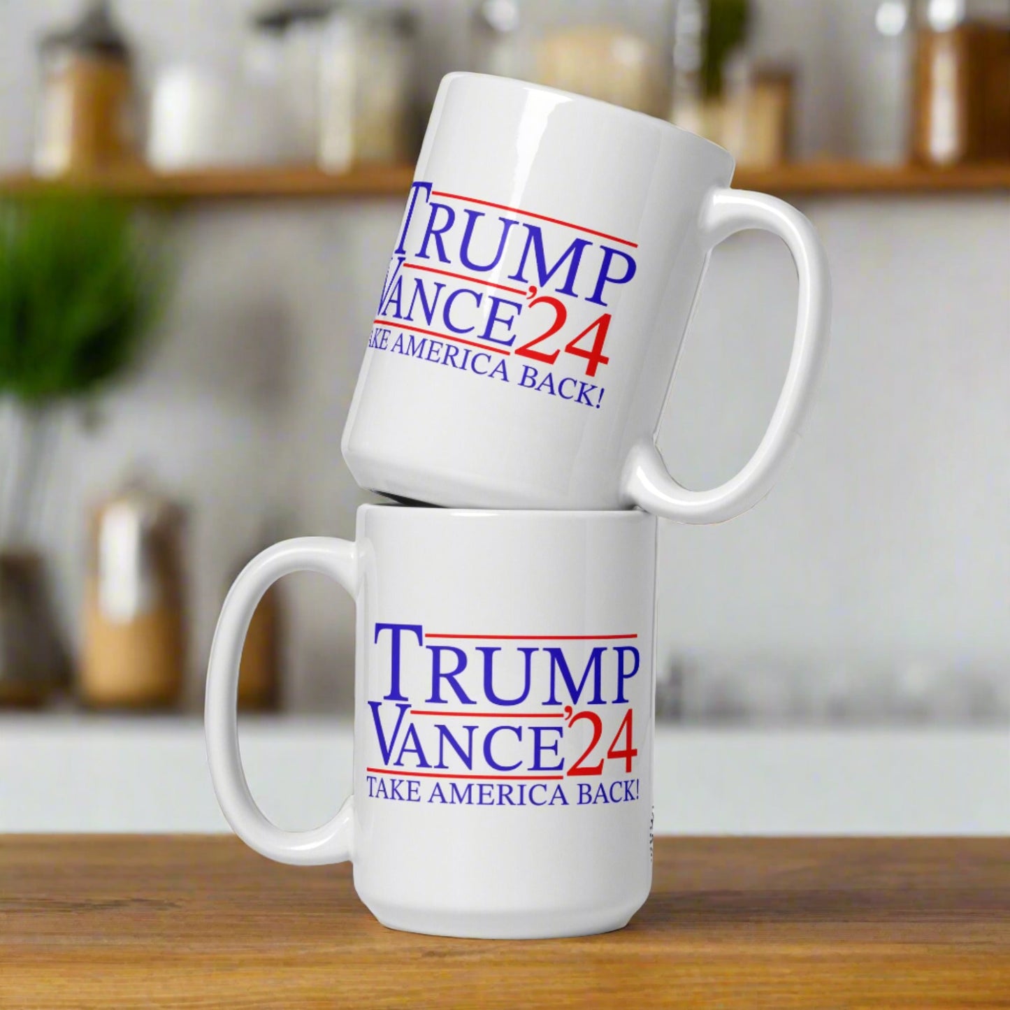 Trump Vance 2024 Take America Back White Glossy Coffee Mug