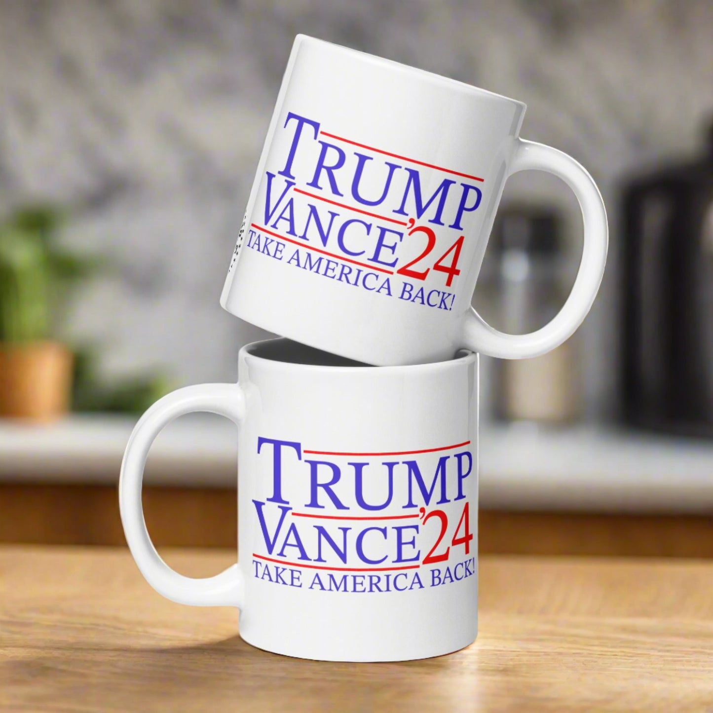 Trump Vance 2024 Take America Back White Glossy Coffee Mug
