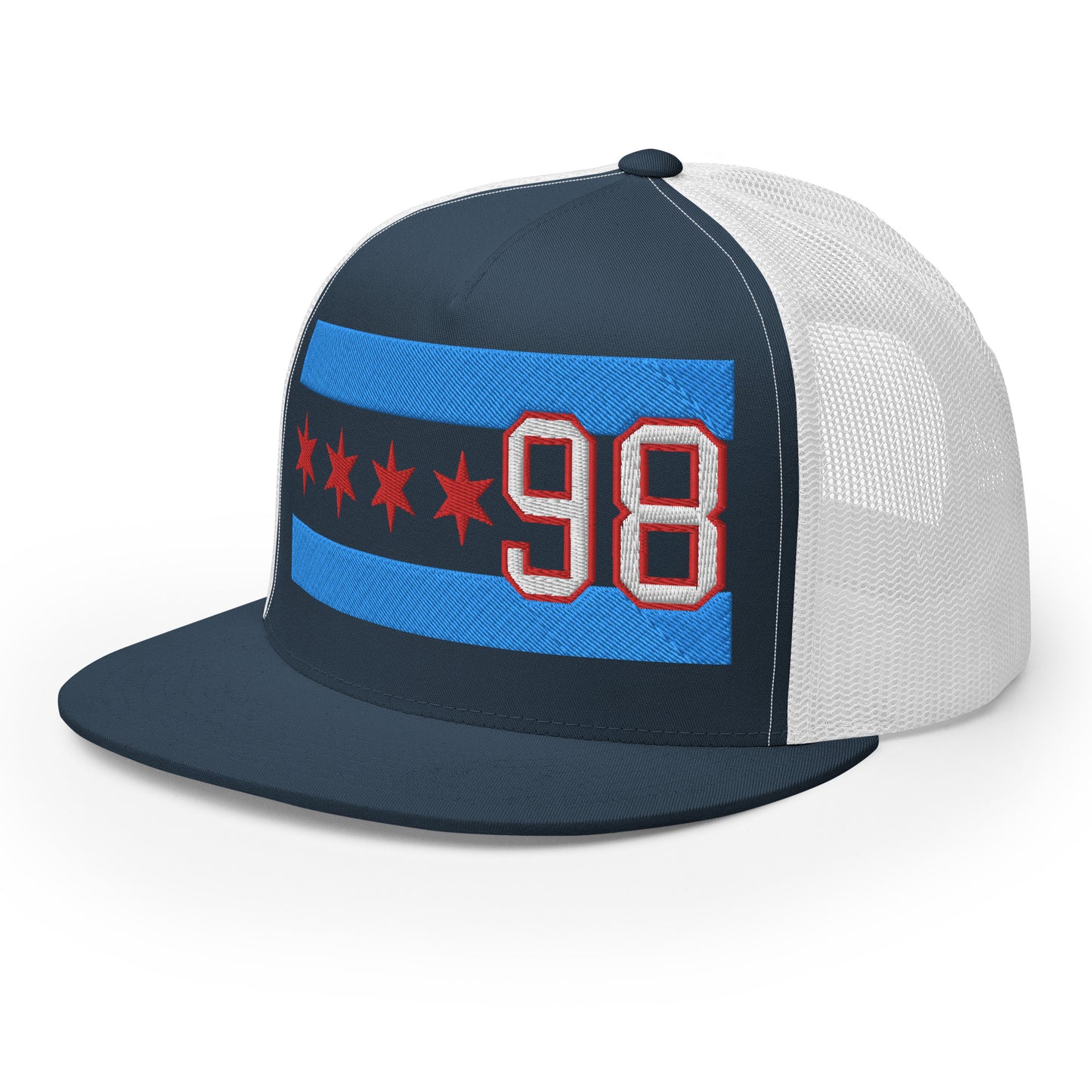 Chicago Hockey Customizable Chicago Flag Trucker Cap by Alpha Hockey Club