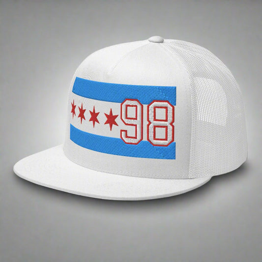 Chicago Hockey Customizable Chicago Flag Trucker Cap by Alpha Hockey Club