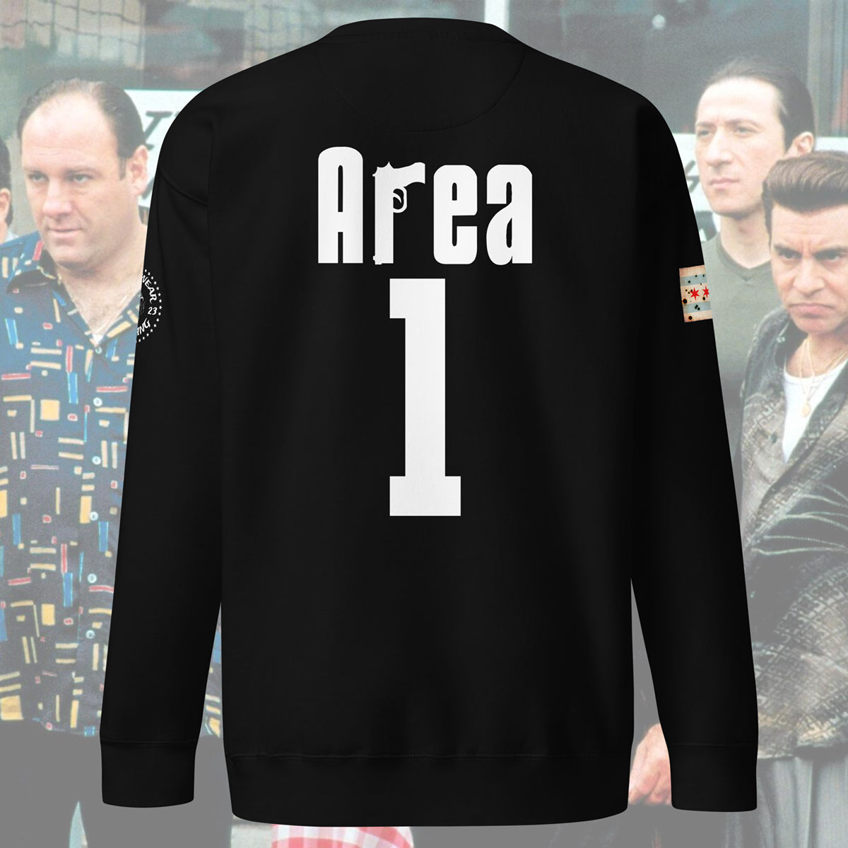 Area 1 - Chicago Police Detective Division Area 1 Sopranos Inspired Crewneck Sweatshirt By Alpha Wear