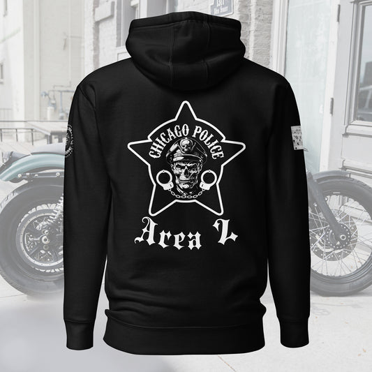 Area 2 - Chicago Police Detective Division Area 2 Biker Inspired Hoodie By Alpha Wear