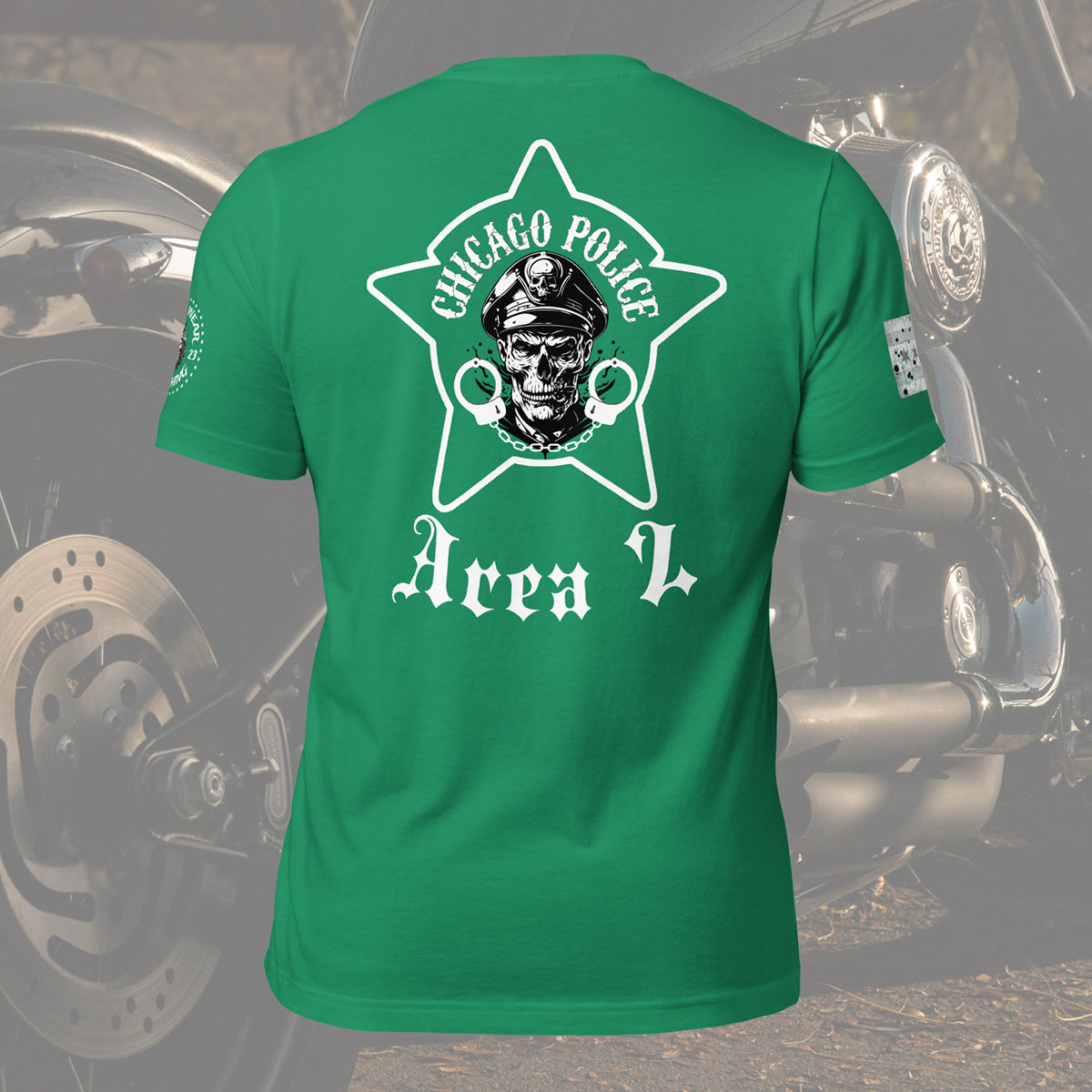 Area 2 - Chicago Police Area 2 Detective Division - CPD Biker Inspired T-Shirt