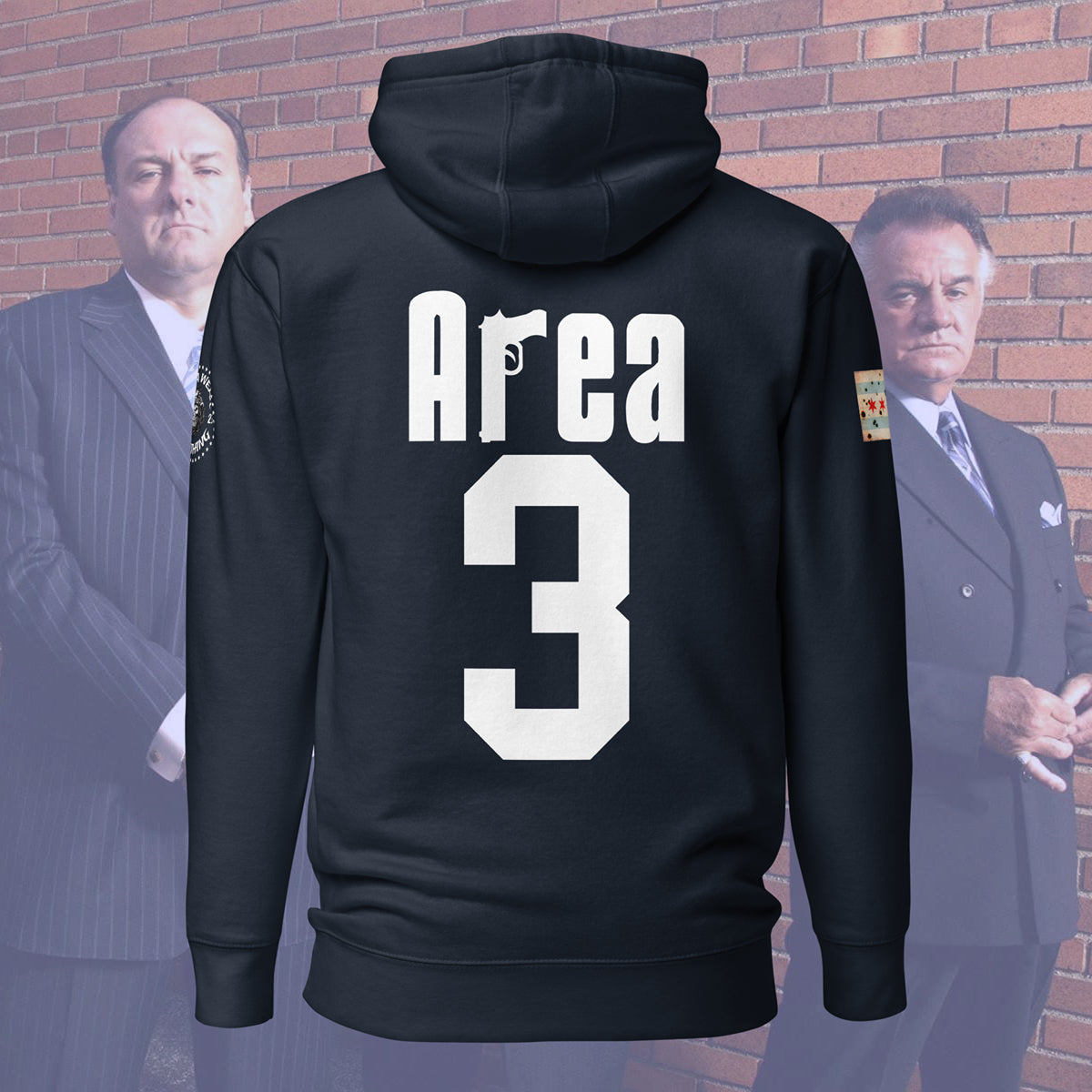 Area 3 - Chicago Police Detective Division Area 3 Sopranos Inspired Hoodie By Alpha Wear