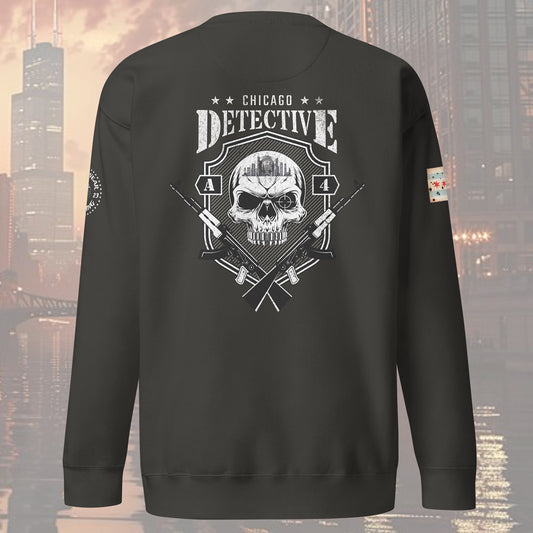 Area 4 - Chicago Police Detective Division Area 4 “Sniper Skull” Crewneck Sweatshirt by Alpha Wear