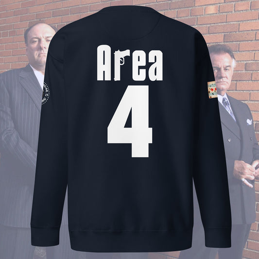 Area 4 - Chicago Police Detective Division Area 4 Sopranos Inspired Crewneck Sweatshirt By Alpha Wear