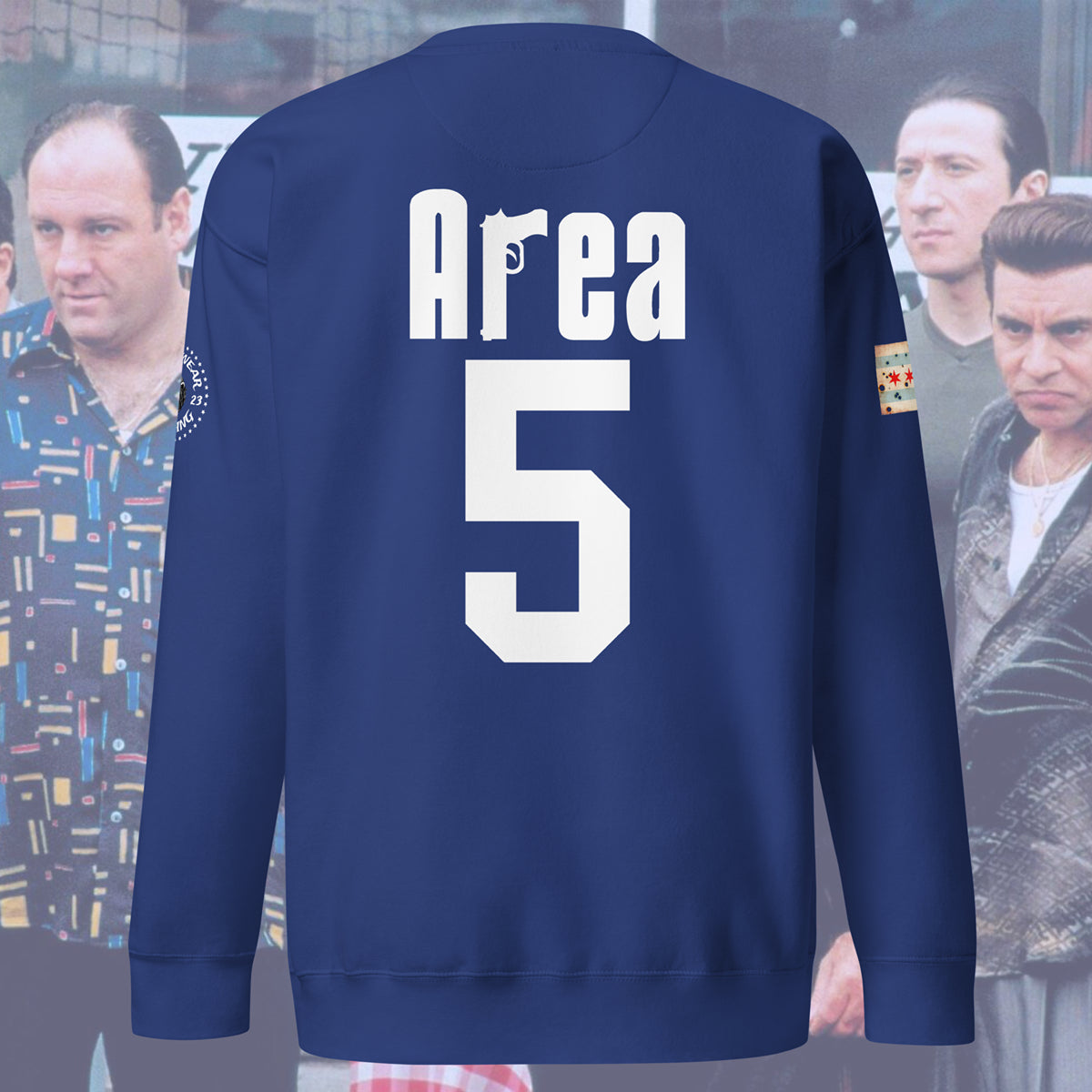 Area 5 - Chicago Police Detective Division Area 5 Sopranos Inspired Noodie - Crewneck Sweatshirt By Alpha Wear