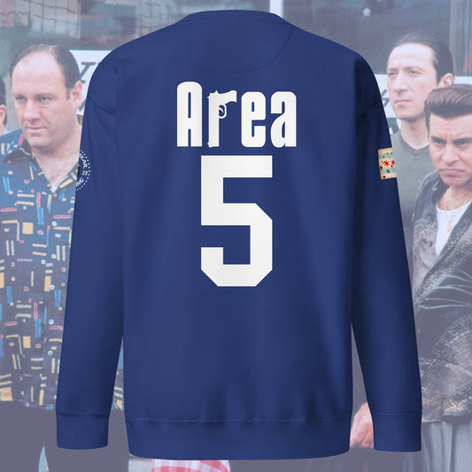 Area 5 - Chicago Police Detective Division Area 5 Sopranos Inspired Noodie - Crewneck Sweatshirt By Alpha Wear