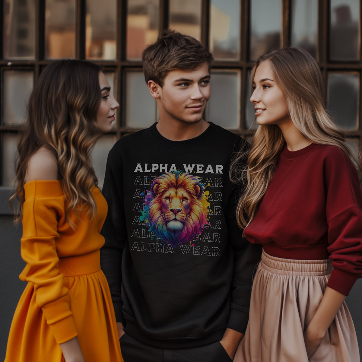 Alpha Wear Original "Alpha Lion - Color Splash" Champion Sweatshirt | Premium Athletic Apparel