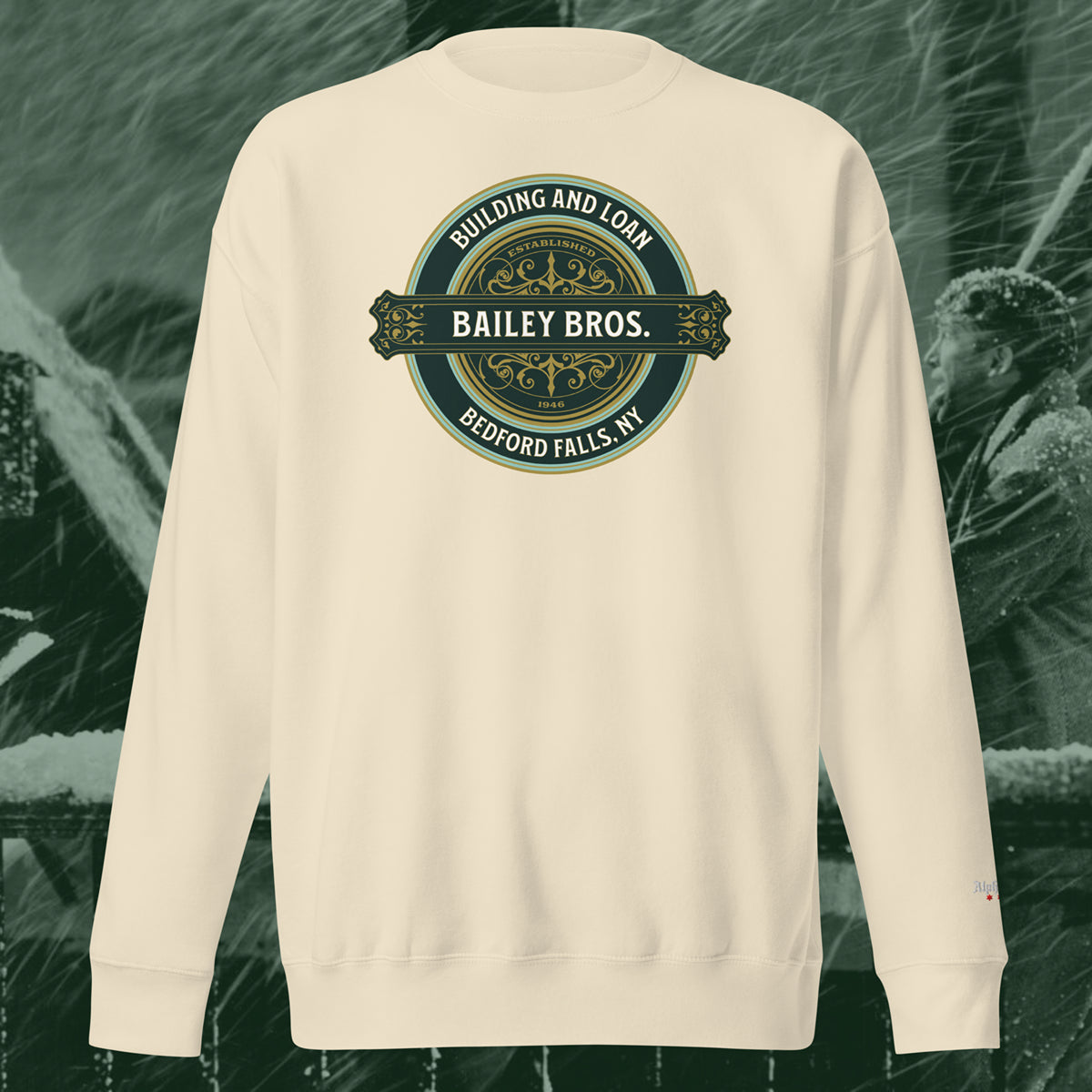 It’s a Wonderful Life “Bailey Bros” Christmas Holiday Noodie Crewneck Sweatshirt by Alpha Wear