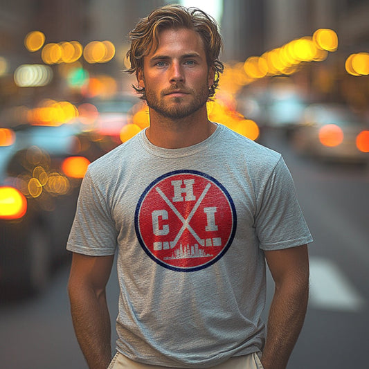 Chicago Hockey Logo Unisex T-Shirt by Alpha Hockey Club