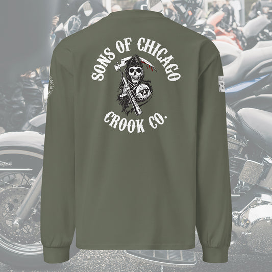 Chicago Police Sons of Anarchy Inspired Heavy Weight Long Sleeve T-Shirt by Alpha Wear