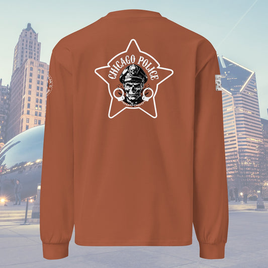 Chicago Police Biker Inspired Heavy Weight Long Sleeve T-Shirt by Alpha Wear