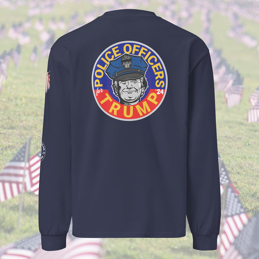 “Police for Trump” Heavy Weight Long Sleeve T-Shirt by Alpha Wear