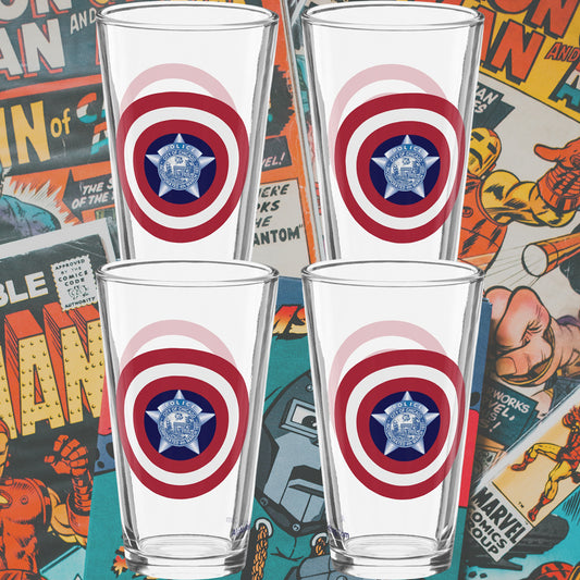 4 Pack - Chicago Police Department Captain America Pint Glass
