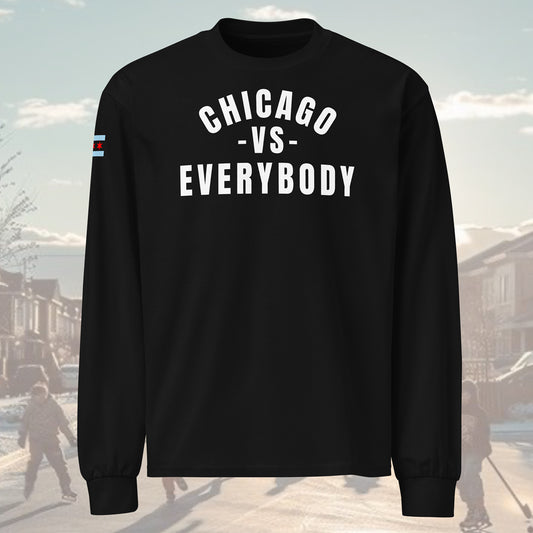 "Chicago Vs Everybody" Heavy Weight Long Sleeve T-Shirt by Alpha Wear