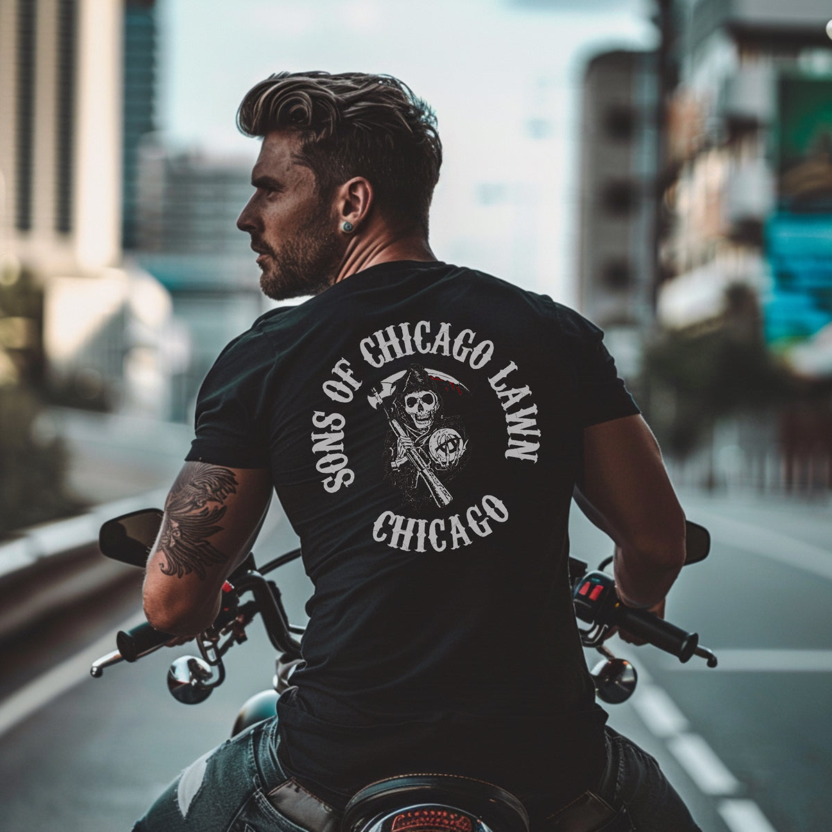 District 008 - Chicago Lawn: Chicago Police Sons of Anarchy Inspired Tee Shirt