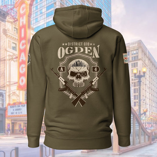 District 010 - Chicago Police 010th District Ogden “Sniper Skull” Hoodie by Alpha Wear