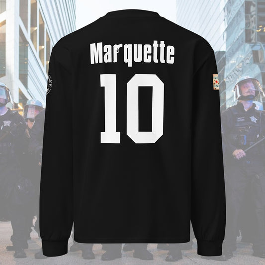 District 010 - Chicago Police 010th District Marquette Sopranos Inspired Heavy Weight Long Sleeve T-Shirt by Alpha Wear